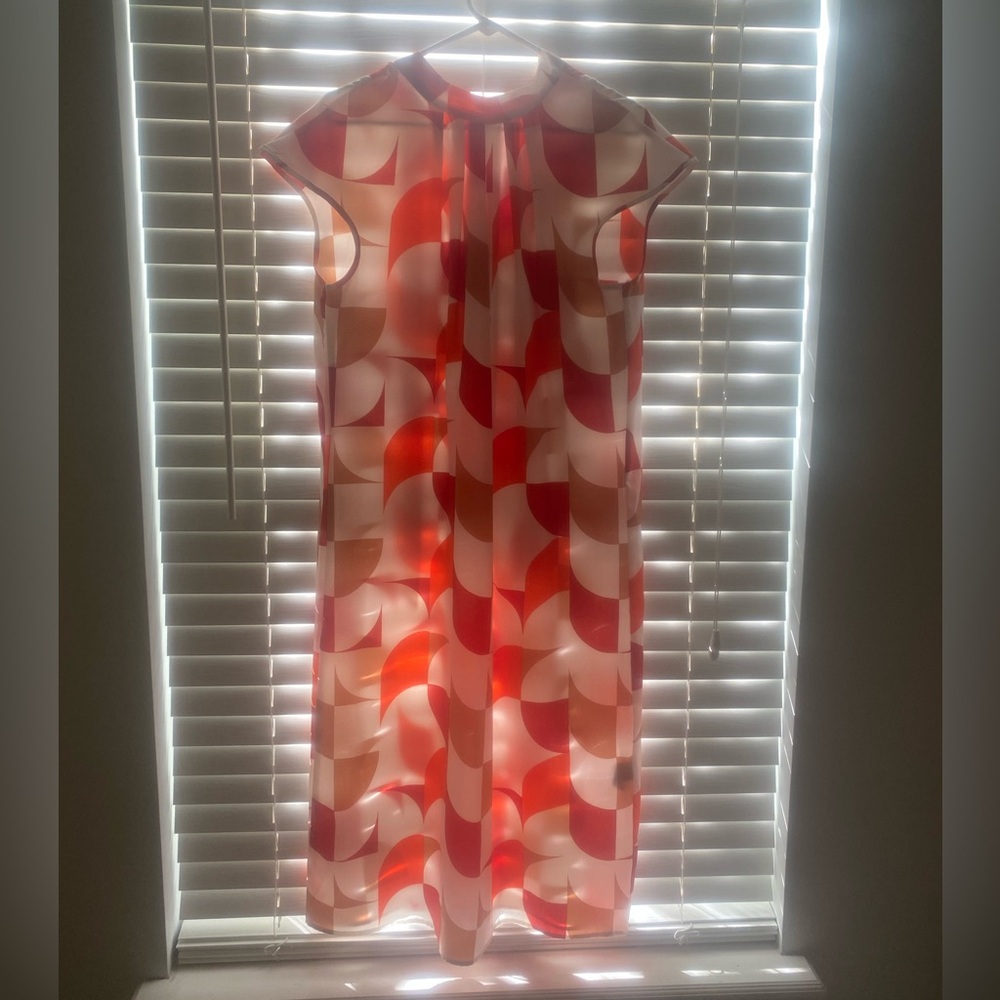 SHEIN Orange and White Pattern Dress size XL